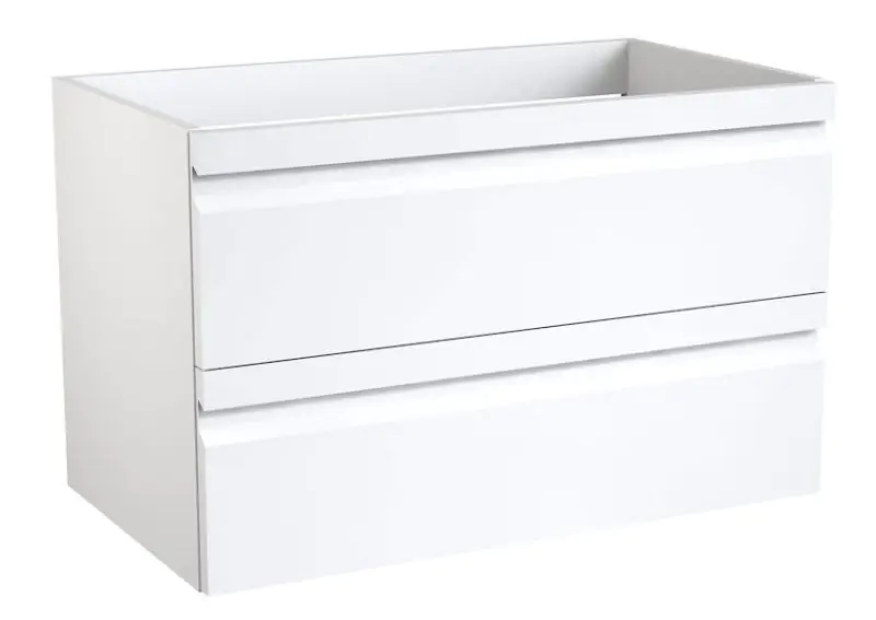 Waschtischunterschrank Bikaner 03 mit Siphonausschnitt, Farbe: Weiß glänzend – 50 x 79 x 45 cm (H x B x T)