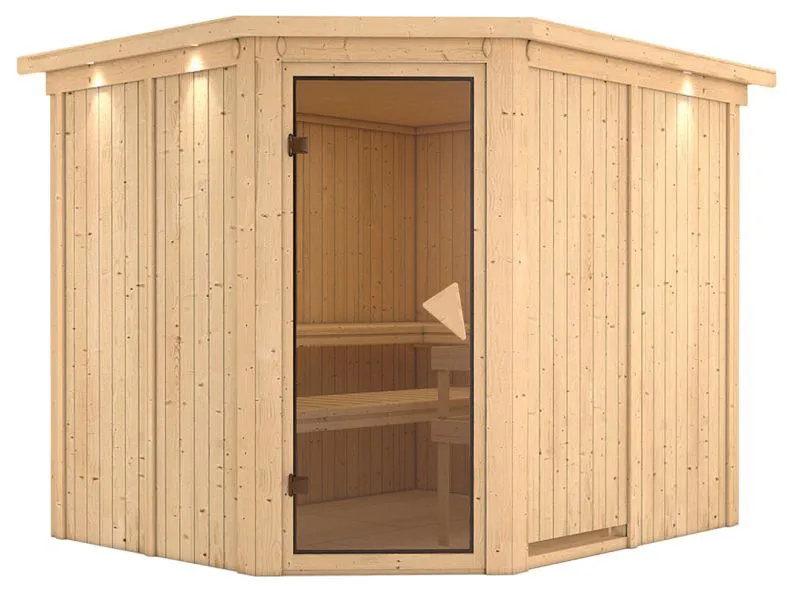 Sauna Anna 04, 68 mm Wandstärke - 245 x 210 x 202 cm (B x T x H)