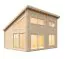 Ferienhaus F33 mit 2 Etagen inkl. Fußboden | 39,8 m² | 70 mm Blockbohlen | Naturbelassen | Fenster mit 1-Hand-Dreh-Kippsystematik