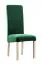 Stuhl Born 16, Buchenholz Vollholz massiv, Farbe: Natürliche Eiche / Grüne Polsterung - Abmessungen: 99 x 46 x 59 cm (H x B x T)