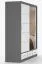 Schiebetürenschrank / Kleiderschrank mit Spiegel | Weiß / Grau | Lusatian 19 | 218 x 203 x 61 cm | 2 Türen | 3 Schubladen | 12 Fächer | eckig