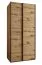 Kleiderschrank / Schiebetürenschrank | 245,5 x 110 x 64 cm | 2 Kleiderstangen | 6 Fächer | 2 Schiebetüren | 6 Einlegefächer | Farbe: Eiche Artisan