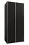 Kleiderschrank / Schiebetürenschrank | 6 Fächer | 2 Kleiderstangen | 245,5 x 120 x 64 cm | 2 Schiebetüren | 6 Einlegeböden | Farbe: Schwarz | Soft-Close