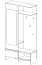 Garderobe mit Spiegel Tarouca 01 | 210 x 110 x 38 cm | Kaschmir / Creme Torro | 2 Klappfächer | 4 Kleiderhaken | 2 Klappfächer | Zweifarbig | viel Platz