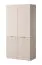 Kleiderschrank Bainton 02, Farbe: Beige, 200 x 101 x 51 cm, 6 Fächer, 2 Kleiderstangen, viel Stauraum, elegantes Design, langlebig