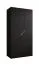 Kleiderschrank / Drehtürenschrank | Farbe: Schwarz | 1 Meter breit | 1 Fach | 1 Kleiderstange | Griffe: Kaschmir | Maße: 100 x 52 x 202 cm | Soft-Close-Funktion | ABS