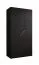 Kleiderschrank / Drehtürenschrank | Farbe: Schwarz | 1 Meter breit | 1 Fach | 1 Kleiderstange | Griffe: Gold | Maße: 100 x 52 x 202 cm | Soft-Close-Funktion | ABS