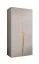 Kleiderschrank | 1 Fach | Farbe: Kaschmir | 1 Kleiderstange | Soft-Close-Funktion | 1 Meter breit | Griffe: Gold | ABS-Kanten | Maße: 100 x 52 x 202 cm