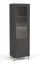 Schwarze Vitrine mit variablem Türanschlag Barbe 08, ABS, mit klaren Glas, Farbe: Schwarz matt, Maße: 193,5 x 60 x 40 cm, mit fünf Fächer, für Wohnzimmer und Esszimmer