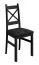 Dunkler robuster Stuhl Raska 03, Mattschwarz, Buche massiv, 96 x 42 x 46 cm, weiche Polsterung, Stoffbezug, bequemes Sitzgefühl, Esszimmersessel