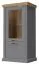 Vitrine Lotofaga 08, Farbe: Grau / Walnuss - 132 x 67 x 48 cm (H x B x T)