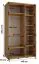 Weißer Schiebetürenschrank Mina, 235,2 x 140 x 60 cm, Lamellen in schwarzer Optik, Schwarzer Stahlgriff, viel Stauraum, platzsparend, robust, moderne Optik