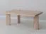 Couchtisch | Farbe: Eiche gebleicht | Massivholz | Eichenholz geölt | Travertin Stein | 102 x 60 x 41,5 cm | stabile Beine | Minimalistisch