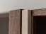 Vitrine | Farbe: Tabacco | Massivholz | Eichenholz geölt | Travertin Stein | inkl. LED-Beleuchtung | Rückwand: HDF | 120 x 41 x 140 cm