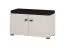 Sitzbank mit Stauraum | 2 Drehtüren | Farbe: Kaschmir | gepolstertes Sitzkissen | 2 Fächer | Maße: 77 x 35 x 40,5 cm | Beine & Griffe: Schwarz