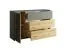 Kommode / Sideboard mit drei Schubladen Dionysos 05, eine Tür, Farbe: Eiche Artisan / Graphitgrau, zwei Fächer, modernes Design, Maße: 79,5 x 125 x 35 cm