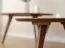 Runder Couchtisch Erdre 03, mit 50 cm Durchmesser, Farbe: Tabacco, geölt, Tischplatte: 2 cm, Maße: 50 x 50 x 41,5 cm, drei Standbeine, für Wohnzimmer