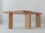 Couchtisch | Farbe: Eiche Natur | Massivholz | Eichenholz geölt | Travertin Stein | 102 x 60 x 41,5 cm | stabile Beine | Minimalistisch