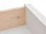 Couchtisch Gyronde 06 mit Schublade und Soft Close System, Kiefer Vollholz, Weiß / Walnuss - 122 x 71 x 48 cm, goldfarben Griffe aus Metall