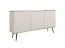 Wohnzimmer - Set C Horsham, 3-teilig, Farbe: Beige, Push-to-open Funktion, Beine: Schwarz, eine schmale Kommode, ein Sideboard, ein Schminktisch, ABS-Kanten