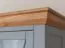 Wohnzimmer Komplett - Set B Gimone, 5-teilig, finnische Kiefer, in Grau, Griffe aus Holz, Landhausstil, zwei Vitrinen, ein Wandregal
