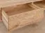 Wohnzimmer Komplett - Set B Sienne, 3-teilig, massives, geöltes und gebürstetes Wildeichenholz, Push-to-open Funktion, LED-Beleuchtung inkl., getöntes Glas