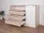 Kommode Cerdanyola 10, Farbe: Eiche / Weiß - Abmessungen: 91 x 148 x 40 cm (H x B x T)