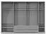 Drehtürenschrank / Kleiderschrank mit Rahmen Siumu 38, Farbe: Weiß / Weiß Hochglanz - 226 x 322 x 60 cm (H x B x T)