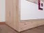Kinderzimmer - Drehtürenschrank / Kleiderschrank Fabian 01, Farbe: Eiche Hellbraun / Weiß / Rosa - 190 x 80 x 50 cm (H x B x T)