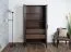 Vitrinenschrank mit zwei Glastüren Chaabane 01 | Farbe: Eiche Dunin / Schwarz | inkl. LED-Beleuchtung | Beine & Griffe: Metall | Maße: 194,5 x 91,5 x 39 cm