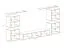 Wohnwand Kongsvinger 29, Farbe: Weiß Hochglanz / Eiche Wotan - Abmessungen: 150 x 320 x 40 cm (H x B x T), mit fünf Türen