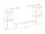 Stylische Wohnwand Balestrand 216, Farbe: Grau / Weiß - Abmessungen: 160 x 320 x 40 cm (H x B x T), mit LED-Beleuchtung