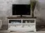 TV-Unterschrank Gyronde 09, Kiefer massiv Vollholz, Farbe: Weiß / Walnuss - 53 x 111 x 53 cm (H x B x T)