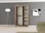 Schiebetürenschrank / Kleiderschrank mit Spiegel Tomlis 02A, Farbe: Weiß matt / Eiche Sonoma - Abmessungen: 200 x 120 x 62 cm (H x B x T)