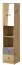 Schrank Sirte 05, Farbe: Eiche / Weiß / Grau matt - Abmessungen: 190 x 40 x 40 cm (H x B x T)