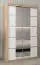 Schiebetürenschrank / Kleiderschrank Jan 02D mit Spiegel, Farbe: Eiche Sonoma / Weiß matt -  Abmessungen: 200 x 120 x 62 cm (H x B x T)
