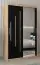 Schiebetürenschrank / Kleiderschrank mit Spiegel Tomlis 02B, Farbe: Eiche Sonoma / Schwarz- Abmessungen: 200 x 120 x 62 cm (H x B x T)