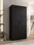 Kleiderschrank / Drehtürenschrank | Farbe: Schwarz | 1 Meter breit | 1 Fach | 1 Kleiderstange | Griffe: Schwarz | Maße: 100 x 52 x 202 cm | Soft-Close-Funktion | ABS