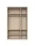 Dreitüriger Kleiderschrank mit zwei Kleiderstangen Neiafu 04, Farbe: Kaschmir, Soft-Close-Funktion, verstellbare Füße, Maße: 224 x 137 x 56 cm