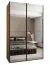 Kleiderschrank / Schiebetürenschrank | Spiegel |245,5 x 150 x 64 cm | 6 Fächer | 2 Kleiderstangen | 2 Schiebetüren | Soft-Close | Farbe: Eiche Artisan