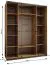 Kleiderschrank / Schiebetürenschrank | 245,5 x 190 x 64 cm | Farbe: Kaschmir | Soft-Close | Spiegel | 2 Schiebetüren | 2 Kleiderstangen | 11 Fächer