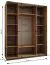 Kleiderschrank / Schiebetürenschrank | Farbe: Schwarz | Soft-Close | 11 Fächer | 2 Kleiderstangen | Spiegel | 245,5 x 200 x 64 cm | 2 Schiebetüren
