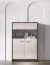 Vitrine Mackenzie 03 | Griffe: Metall | Farbe: Eiche Dunin / Kaschmir Hochglanz | 2 Türen | Maße: 92 x 40 x 141 cm | Soft-Close Funktion | ABS-Kanten