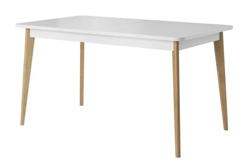 Esstisch Maryhill 02, Farbe: Eiche Riviera / Weiß - Abmessungen: 140 - 180 x 80 cm (L x B)
