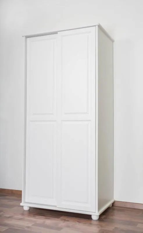Massivholz-Schrank Kiefer Weiß 195x92x59 cm Abbildung