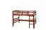 Hochbett 90 x 200 cm für Kinder, "Easy Premium Line" K22/n, Buche Massivholz kirschfarben, teilbar