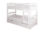 Etagenbett / Stockbett "Easy Premium Line" K19/n inkl. 2 Schubladen und 2 Abdeckblenden, Kopf- und Fußteil mit Löchern, Buche Vollholz massiv Weiß - 90 x 200 cm (B x L), teilbar