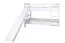 Weißes Etagenbett mit Rutsche 90 x 190 cm, Buche Massivholz Weiß lackiert, teilbar in zwei Einzelbetten, "Easy Premium Line" K29/n