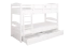 Stockbett für Erwachsene "Easy Premium Line" K21/n inkl. 2 Schubladen und 2 Abdeckblenden, Kopf- und Fußteil gerundet, Buche Vollholz massiv Weiß - 90 x 200 cm (B x L), teilbar