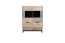 Vitrine Bassatine 02, Farbe: Eiche rustikal / Grau / Schwarz - 150 x 109 x 40 cm (H x B x T)